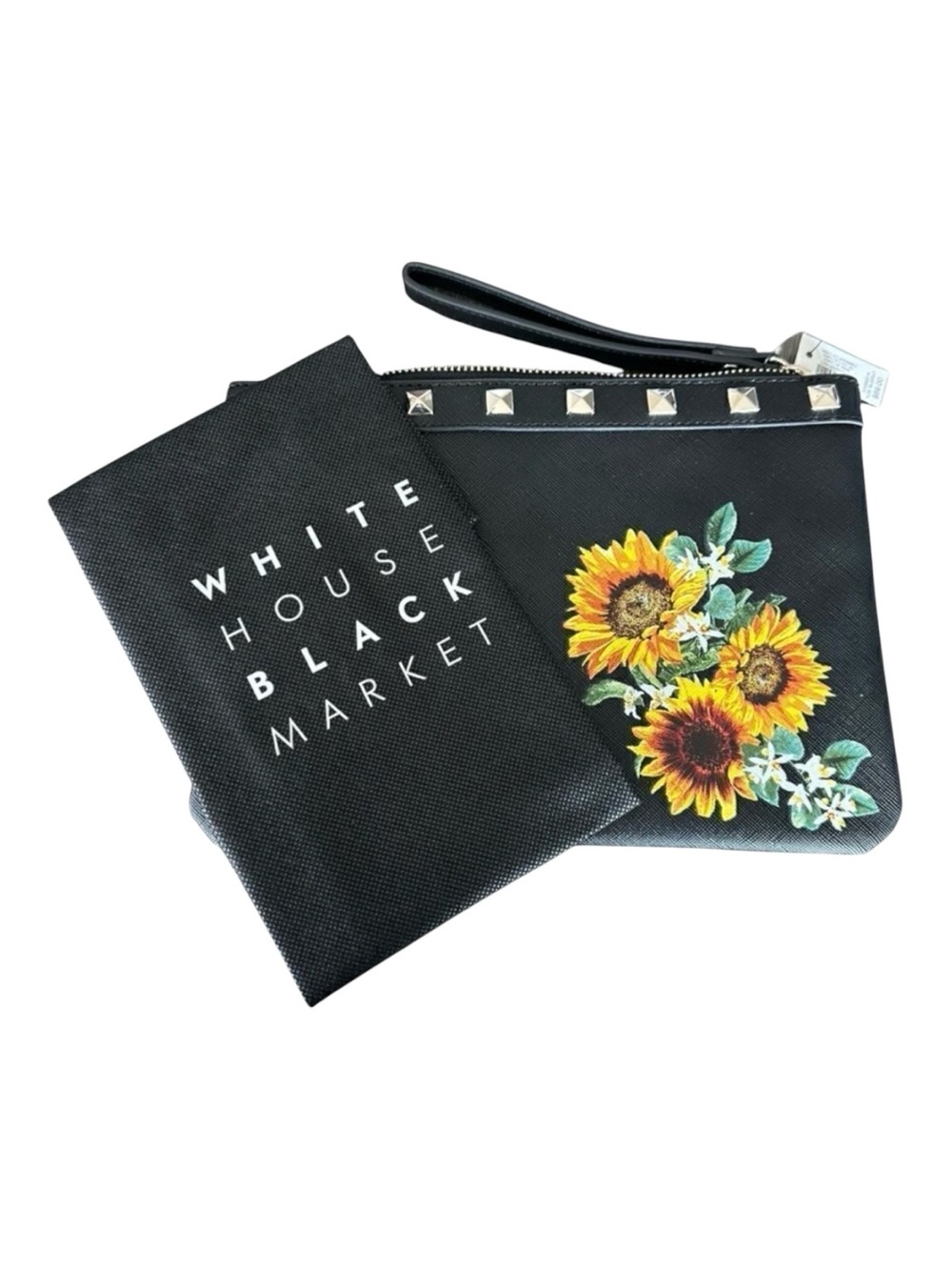 White House Black Market Sunflower Studded Wristlet Clutch NWT - Picture 1 of 5
